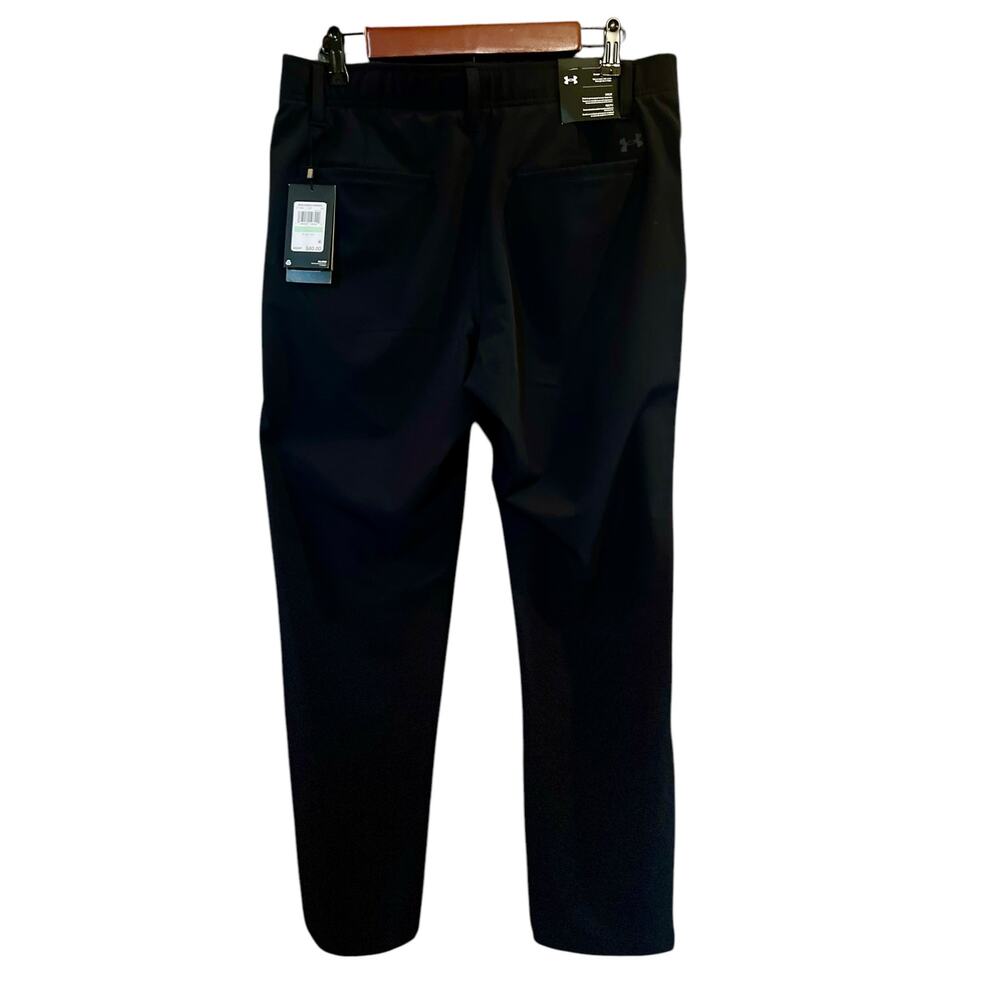 UNDER ARMOUR MENS GOLF STRAIGT PANTS ELASTIC WAIST WATER REPELLANT UPF 50 34/32 - Picture 2 of 12